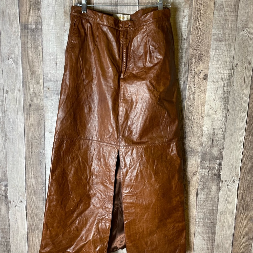 Margaret Godfrey Vintage Leather Skirt